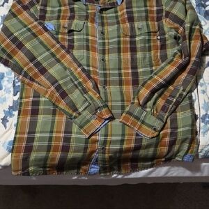 Women's Marmot Green and Brown Plaid Button Up